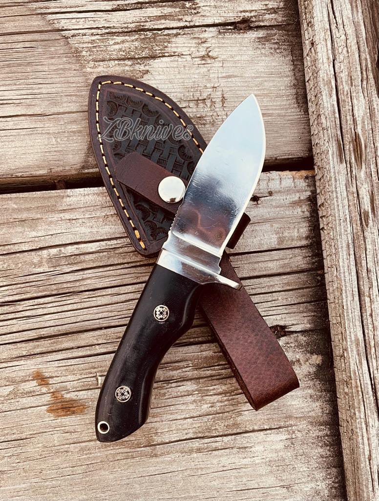 8 Inches HAND FORGED High Carbon Steel Hunting knife + Leather Sheath – ZB  Knives Store