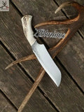 10.5" Inches HAND FORGED Full Tang D2 Steel Hunting Knife + leather sheath - ZB Knives Store
