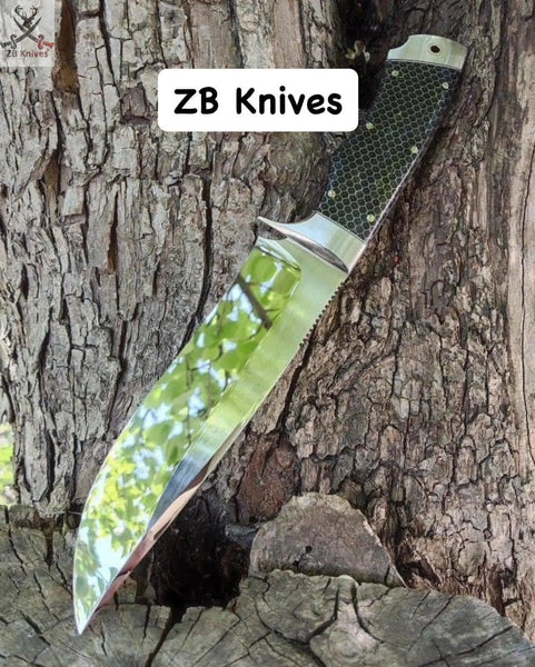 11.50" Inches HAND FORGED Fixed Blade J2 Steel Hunting Knife + leather sheath ZB Knives Store