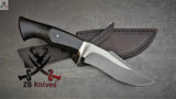 11.5" Inches HAND FORGED Fixed 1095 High carbon Steel Hunting Knife + leather sheath - ZB Knives Store