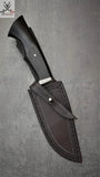 11.5" Inches HAND FORGED Fixed 1095 High carbon Steel Hunting Knife + leather sheath - ZB Knives Store