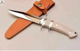 11" inches HAND FORGED Full Tang J2 Steel Hunting Knife + Leather Sheath - ZB Knives Store
