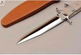 11" inches HAND FORGED Full Tang J2 Steel Hunting Knife + Leather Sheath - ZB Knives Store