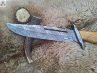 Handmade Damascus Rambo Bowie Knife - ZB Knives Store