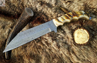 Damascus steel hunting knife - ZB Knives Store