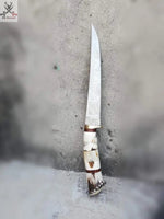 Antler Horn Damascus Steel Fillet Knife - ZB Knives Store