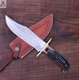 CUSTOM HANDMADE FULL TANG HUNTING BOWIE KNIFE - ZB Knives Store