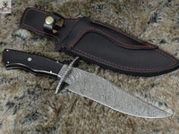 FULL TANG DAMASCUS HUNTING BOWIE KNIFE - ZB Knives Store