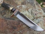 13" Inches HAND FORGED Fixed Blade High carbon Steel Hunting Bowie Knife + leather sheath ZB Knives Store