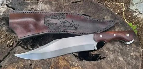 13" Inches HAND FORGED Full Tang 1095 High Carbon Steel Hunter Bowie Knife+ Leather sheath ZB Knives Store