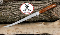 13" Inches HAND FORGED Full Tang J2 Steel Fillet Knife+ Leather sheath ZB Knives Store