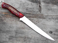 13" Inches HAND FORGED Full Tang J2 Steel Fishing Fillet knife+ Leather sheath ZB Knives Store