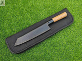 13" inches HAND FORGED Fixed Blade J2 Steel Chef Knife + Leather Sheath ZB Knives Store