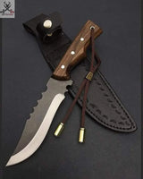 14" Inches HAND FORGED Full Tang 1095 High Carbon Steel Hunting Knife+ Leather sheath ZB Knives Store