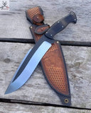 15" Inches HAND FORGED Full Tang 1095 High Carbon Steel Hunter Bowie Knife+ Leather sheath ZB Knives Store