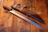 18.5" Inches HAND FORGED Full Tang 1095 High Carbon Steel Viking Seax Knife+ Scabbard - ZB Knives Store