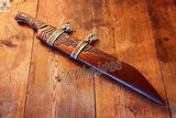 18.5" Inches HAND FORGED Full Tang 1095 High Carbon Steel Viking Seax Knife+ Scabbard - ZB Knives Store