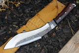 18" Inches HAND FORGED Full Tang 1095 High Carbon steel Kukri Knife + leather sheath - ZB Knives Store