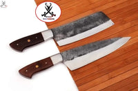 handmade High carbon 1095 kitchen set knives steel - ZB Knives Store