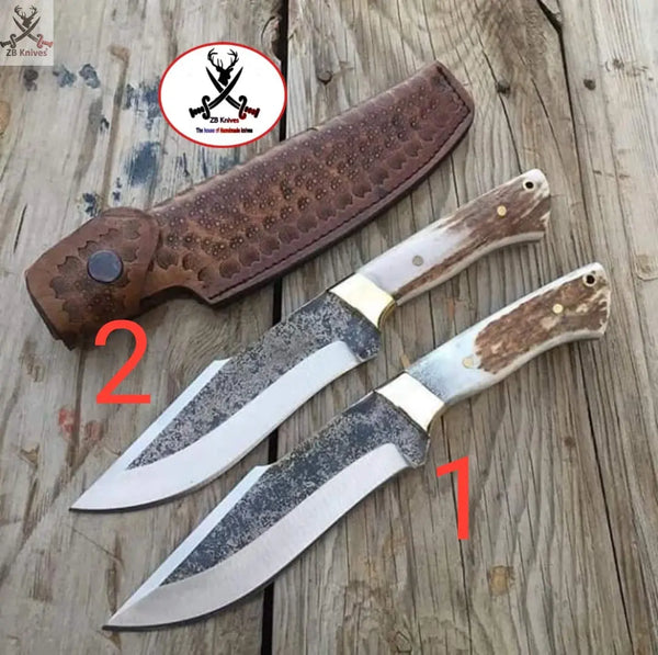 New custom Handmade Damascus steel hunting knives - ZB Knives Store