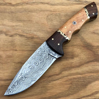 DAMASCUS STEEL HANDMADE HUNTING SKINNER BUSHCRAFT KNIFE 8.5 INCHES