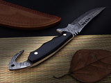 13″ Custom made Damascus Steel full tang Fillet Knife with Buffalo Horn Handle