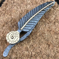 DAMASCUS STEEL CUSTOM HANDMADE POCKET FOLDING KNIFE