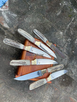 4 PCS, 6 PCS, 8 PCS  HAND FORGED Full Tang D2 Steel Steak Knives Set 🥩 + Leather Sheath ZB Knives Store