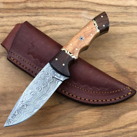 DAMASCUS STEEL HANDMADE HUNTING SKINNER BUSHCRAFT KNIFE 8.5 INCHES