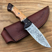 DAMASCUS STEEL HANDMADE HUNTING SKINNER BUSHCRAFT KNIFE 8.5 INCHES