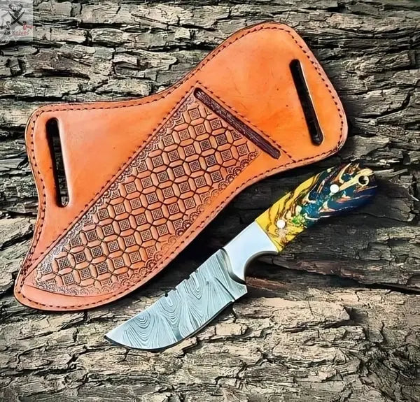 7.5 Inch knife-Damascus Blade Custom Handmade ZB Knives Store