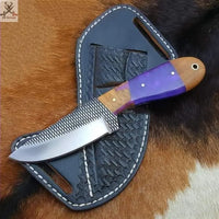 7.5" Inches HAND FORGED Full Tang 1095 High Carbon Steel Skinning Knife+ Leather sheath ZB Knives Store