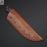 7.5" Inches HAND FORGED Full Tang 1095 High Carbon Steel Skinning Knife+ Leather sheath ZB Knives Store