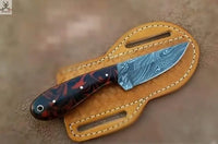 7.5" Inches HAND FORGED Full Tang Damascus Steel Skinning Knife+ Leather sheath ZB Knives Store