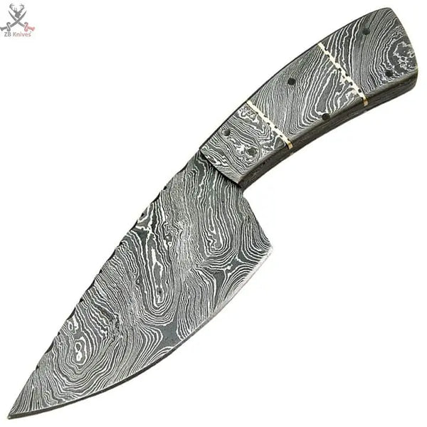 7.5"inches HAND FORGED Full Tang Damascus Steel Skinning Knife + Leather Sheath ZB Knives Store