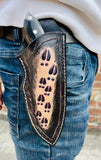 7.75" HAND FORGED Full Tang Damascus Steel Hunting Skinning Knife+ Leather Sheath ZB Knives Store