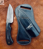 7.75" Inches HAND FORGED Full high carbon Steel Skinning Knife+ Leather sheath ZB Knives Store