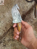 Damascus Blade Guthook Knife - ZB Knives Store