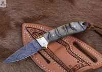 Custom Handmade Damascus Steel California Coyote Knife - ZB Knives Store