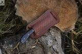 8.5" Inches HAND FORGED Full Tang Damascus Steel Bull Cutter Knife+ Leather sheath ZB Knives Store