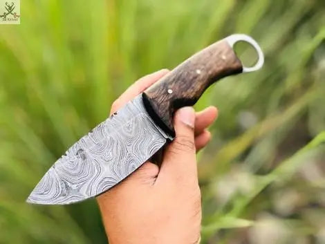 Custom Handmade Twist Damascus Steel Skinning Knife - ZB Knives Store