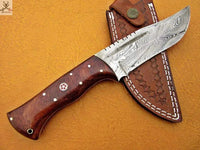 8.5" Inches HAND FORGED Full Tang Damascus Steel Skinning Knife+ Leather sheath ZB Knives Store