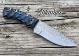 8.5" Inches HAND FORGED Full Tang High Carbon Steel Hunting Knife + leather sheath - ZB Knives Store
