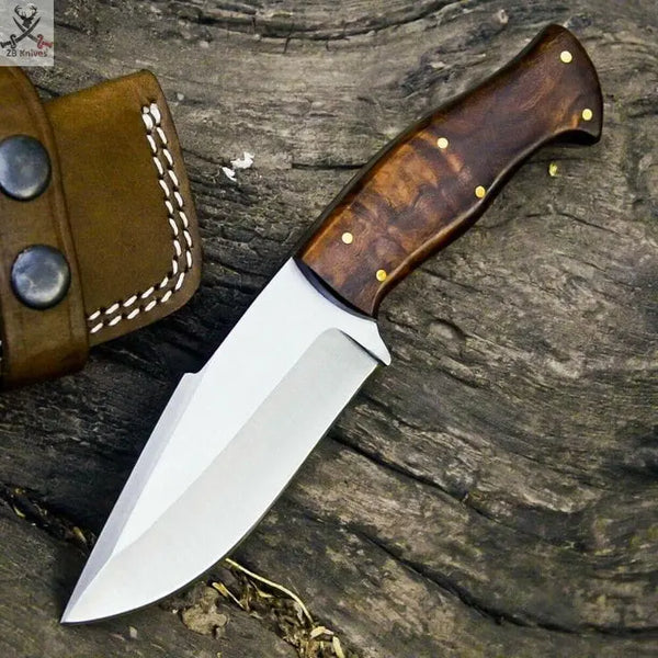 8.5" Inches HAND FORGED Full Tang J2 Steel Hunting Knife+ Leather sheath ZB Knives Store