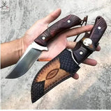 8.5" Inches HAND FORGED J2 Steel Hunting Knife + Leather Sheath - ZB Knives Store