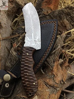 Custom Handmade D2 Steel Engraved Hunting Knife - ZB Knives Store