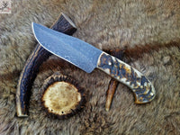 Damascus steel hunting knife - ZB Knives Store