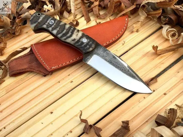 8" Inches HAND FORGED 1095 High Carbon Steel Hunting knife + Leather Sheath ZB Knives Store