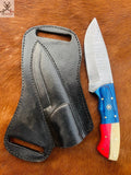 8" Inches HAND FORGED Full Tang Damascus Steel Skinning Knife+ Leather Sheath ZB Knives Store