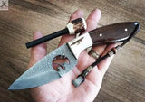 Wirecut Damascus Blade Hunting Knife - ZB Knives Store